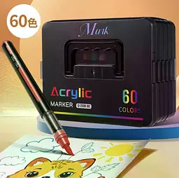 Набір акрилово-акварельних маркерів 60 шт. у чорному боксі Acrylic MAP-15 (49728-MAP-15_525) - мініатюра 5
