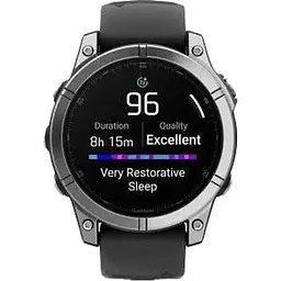 Смарт-годинник Garmin Fenix E 47mm AMOLED Stainless Steel with Black Silicone Band (010-03025-02/00) - мініатюра 9