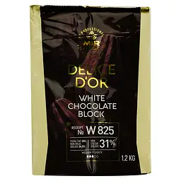 Шоколад білий Delice D'or W825 блок 1.2 кг - мініатюра 2