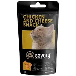 Хрумкі ласощі Savory Snack Подушечки для вибагливих котів з куркою та сиром 60 г