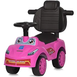 Дитяча каталка-толокар Bambi M 5763L-8 з батьківською ручкою рожевий - мініатюра 2