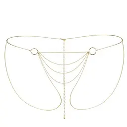 Ланцюжок-трусики Bijoux Indiscrets Magnifique Bikini Chain – Gold, прикраса для тіла - миниатюра 2