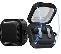 Чохол Primo Magnet Lock Rugged TPU для навушників Samsung Galaxy Buds 4 / Buds 4 Pro з карабіном - Black - мініатюра 2