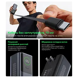 Повербанк 20000mAh Choetech B1012 Grey 100W з EU адаптером QC3.0 PD3.0, вбудований кабель (43-00164) - мініатюра 7