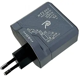 Зарядний адаптер Remax RP-U108 65W 1A+2C швидка зарядка GaN RP-U108 2xType-C + 1xUSB-A Чорний - мініатюра 4
