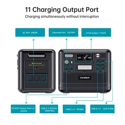Зарядна станція Choetech 2400W / 2400 Вт / 2048 Вт/ч / LiFePO4 (BS008) UA - мініатюра 9