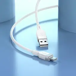 Дата кабель Hoco X109 Energy silicone USB to Type-C 1 м White - мініатюра 3
