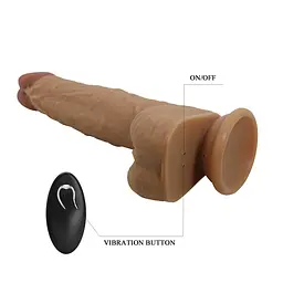 Вібратор на присосці PRETTY LOVE Jonathan 8,3 Light Brown, 3 vibration functions Thrusting Wireles PRETTY LOVE BW-008111W 100611 - мініатюра 3