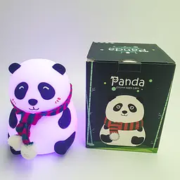 Силіконовий дитячий нічник Панда 7LED акумуляторний USB світильник іграшка 3D TOYS LAMP - мініатюра 2
