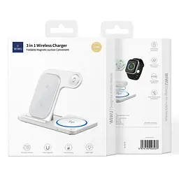 Бездротовий зарядний пристрій складаний WiWU Foldable 3 in 1 Wireless Charger Wi-W020 - мініатюра 7