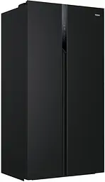 Холодильник Haier SBS А++ NF чорний інвертор дисплей (HSR3918ENPB) - мініатюра 2