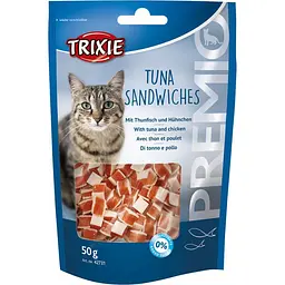 Ласощі Trixie Premio Tuna Sandwiches для кішок кубики з тунцем та куркою 50 г (арт.42731)
