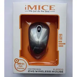 Миша комп'ютерна бездротова сіра USB роздільна здатність 1600 DPI iMICE E-2370 - мініатюра 4