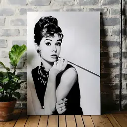 Інтер'єрна картина Одрі Хепберн, Audrey Hepburn, культове фото, мода, 60×43 см (id1542)