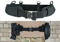 Розвантажувальний тактичний пояс РПС із кріпленням MOLLE чорний (варбелт, warbelt) - мініатюра 3