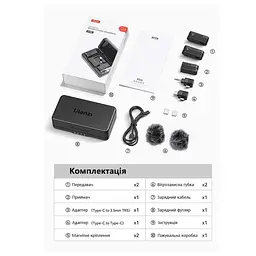 Бездротова мікрофонна система Ulanzi Vijim A100 Wireless Lavalier Microphone Type C (UV-A014A A100) (A014A) - мініатюра 7