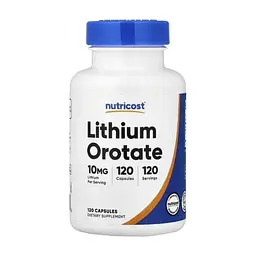 Вітамінно-мінеральний комплекс Nutricost Літій оротат, 10 мг, Lithium Orotate, 120 капсул (NCS57646)