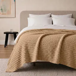 Плед покривало Cosas Sand Knitted Braid 240х260 см косичка (Blanket_27Sand_KnittedBraid_240x260) - мініатюра 2
