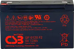 Акумулятор CSB AGM 6V (6V/12Ah/72Wh) (GP6120F2) [112289] - мініатюра 2