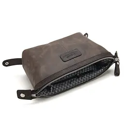 Косметичка чоловіча велика шкіряна Tom Stone 064 Br коричнева - мініатюра 4