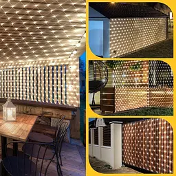 6X2M 300LEDs Великі сітчасті вогні на відкритому повітрі для кущів Підключення, на відкритому повітрі сітка Сітчасте світло - мініатюра 2