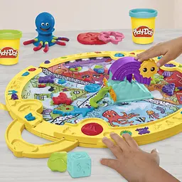 Набір для творчості з пластиліном Play-Doh Fold & Go Playmat Starter Set зі складним килимком для зберігання, (F9143) - мініатюра 12