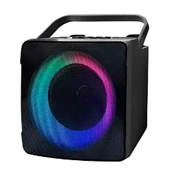 Портативна бездротова колонка з караоке SDRD SD-508 (Bluetooth, RGB, мікрофон, Black) - мініатюра 4