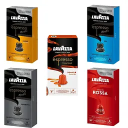 Набір кави в капсулах 5 видів Lavazza, оригінал, Nespresso Мікс 50 шт