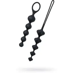 Набір анальних намиста Satisfyer Beads Black силікон 3.3 см і 3.5 см - мініатюра 2