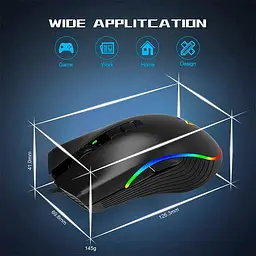 Миша Aikun Optical Gaming Mouse Backlight GX66 7200DPI провідна чорна - мініатюра 10