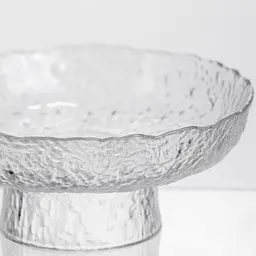 Фруктовниця на ніжці Ice Textured 20 см з крижаною текстурою скла Yiwu HP-34-89 - мініатюра 5