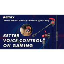 Дротові ігрові вакуумні навушники Remax Type-C Gaming Headphone RM-755, 1.2m, black - мініатюра 10