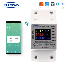 Розумний автоматичний вимикач Tuya Wi-Fi TOMZN TOMPD-63LW 220V 63A Цифрове реле з лічильником (19646)