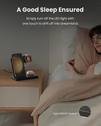 Складана бездротова зарядна станція GEEKERA 3-в-1 для Samsung Galaxy, Watch і Buds - мініатюра 2