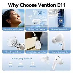Навушники TWS Vention Elf Earbuds ECHO LITE E11 White - мініатюра 6