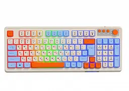 Клавіатура бездротова Maxxter KBGW-3C01-UA, білий, USB 2.4GHz, 98 кнопок, LED підсвічування, акумулятор 2000 mAh