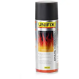 Фарба аерозольна UNIFIX 400мл чорний жаростійка RAL 9005