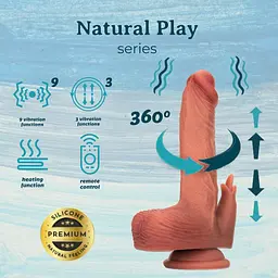 Вібратор Erospace Natural Play D7 Реалістичний з поштовхами, обертанням та підігрівом, 22,6 см - мініатюра 2