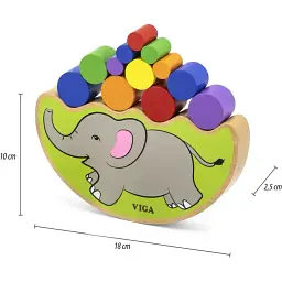 Дерев'яна гра-баланс Viga Toys Слоник (50390) - мініатюра 3