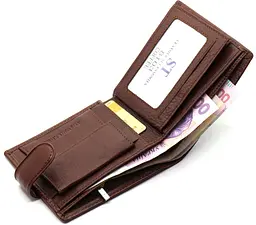 Коричневе чоловіче портмоне з натуральної шкіри з фіксацією ST Leather ST103 9,5 см - мініатюра 3