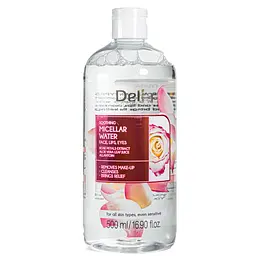 Міцелярна вода для зняття макіяжу Delia Cosmetics Заспокійлива з екстрактом троянди 500 мл