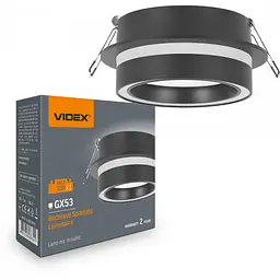 Світильник Videx під лампу GX53 врізний Чорний (VL-SPF34R-B)