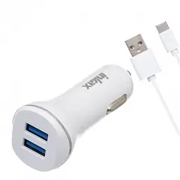 Автомобільний зарядний пристрій Inkax CC-12 2 USB 2.1 A microUSB White (av087) - мініатюра 3