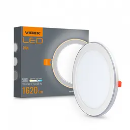 LED світильник вбудований з декоративною підсвіткою VIDEX DL4R 18W+6W 5000K+2700K 220V