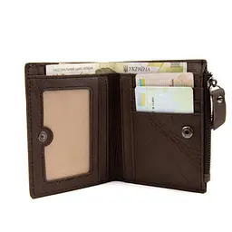 М'яке шкіряне портмоне на кнопці Tiding Bag M39-FA852C коричневе - мініатюра 6
