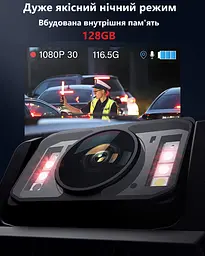 Нагрудна боді-камера Boblov M7 пам'ять 128Гб з дисплеєм 2.0 дюйма GPS нічний запис датчик руху акумулятор 4000 мА·год - мініатюра 5