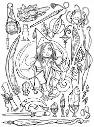 Манга Наша Ідея Ательє чаклунських капелюхів розмальовка (Coloring book) українською мовою NI AK CB - мініатюра 5