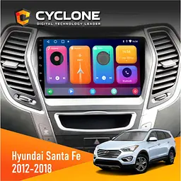 Штатна магнітола Hyundai Santa Fe 2012-2018 CAN Cyclone C9-001 2x32 CPL Cyclone (НФ-00002303)