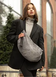 Жіноча сумка Sambag HOBO Bag-glove тканева графітова 50 × 28 × 5 см (53400809)