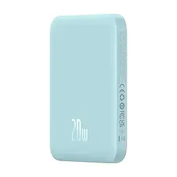 Магнітний портативний павербанк із бездротовою зарядкою Baseus Magnetic 20 W 6000 mAh для iPhone блакитний - мініатюра 3